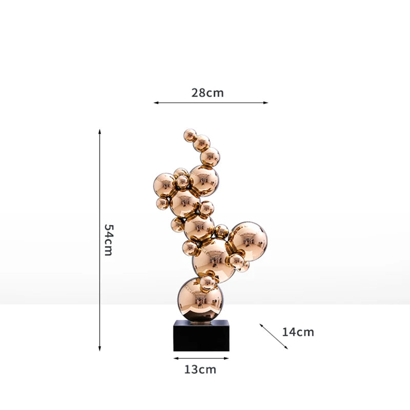Room Decor Stainless Steel Metal Crafts Ornaments Living Room Office Desktop Decoration Luxury Artworks Sculpture Nordic Gifts