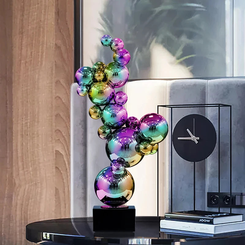 Room Decor Stainless Steel Metal Crafts Ornaments Living Room Office Desktop Decoration Luxury Artworks Sculpture Nordic Gifts