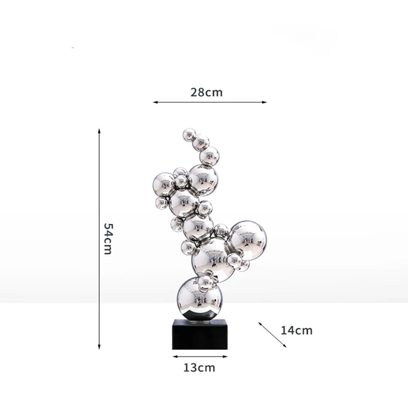 Room Decor Stainless Steel Metal Crafts Ornaments Living Room Office Desktop Decoration Luxury Artworks Sculpture Nordic Gifts