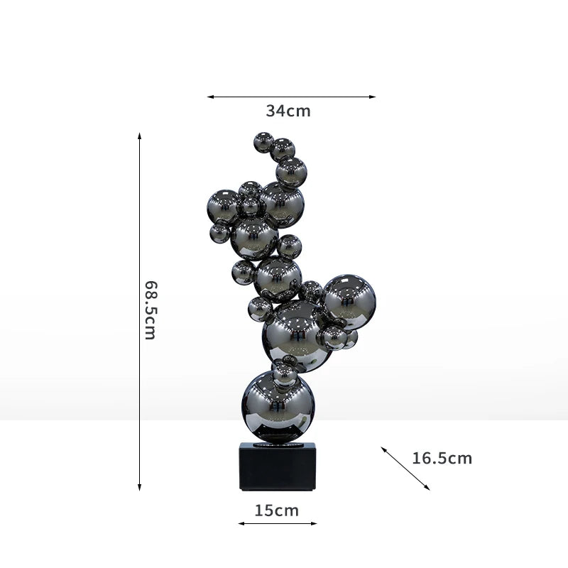 Room Decor Stainless Steel Metal Crafts Ornaments Living Room Office Desktop Decoration Luxury Artworks Sculpture Nordic Gifts
