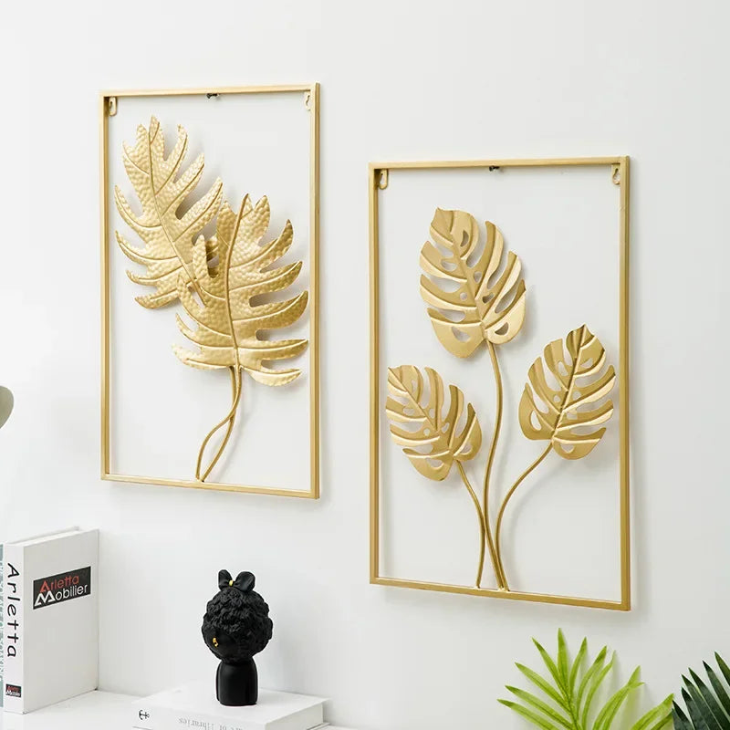 Wall Hanging Decoration Ornament Modern Light Luxury Wrought Iron Crafts Pendant Art Aesthetic Living Room Hotel Shop Decor