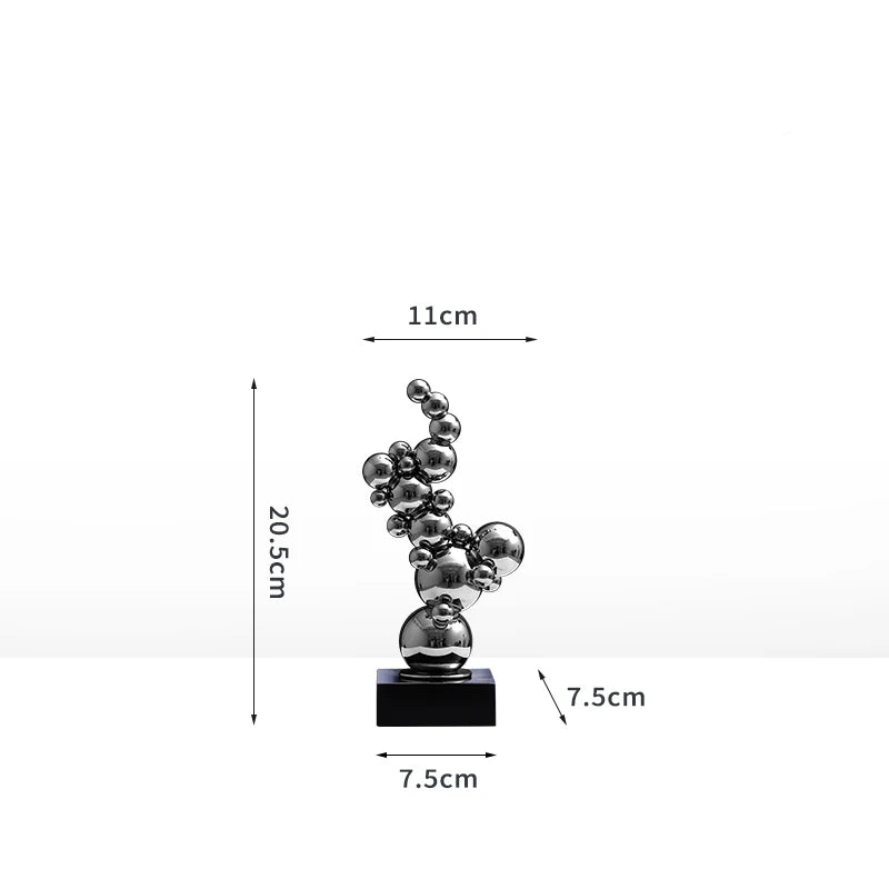 Room Decor Stainless Steel Metal Crafts Ornaments Living Room Office Desktop Decoration Luxury Artworks Sculpture Nordic Gifts