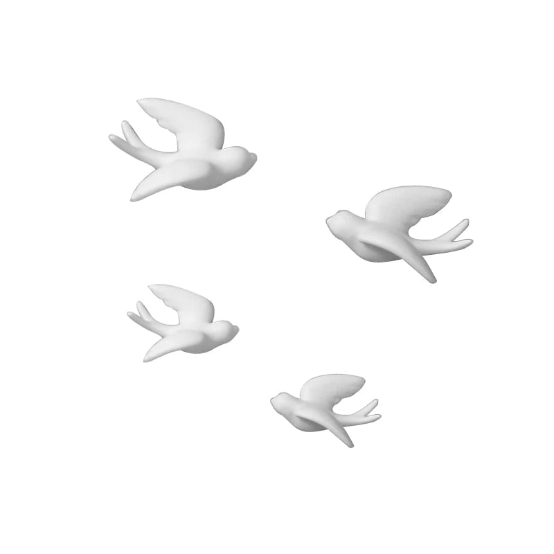 Modern Creative Minimalist European-style Room Living Room Hotel Background Wall Soft Ceramic Wall Ornaments 3D Bird Decoration