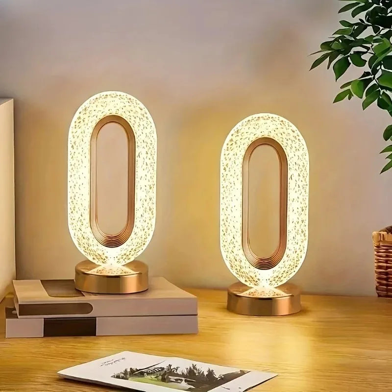 Room Home Decor Bedroom Crystal Touch Dimming Night Light Girls  Aesthetics USB Bedside LED Ambient Table 3d Moon Lamp