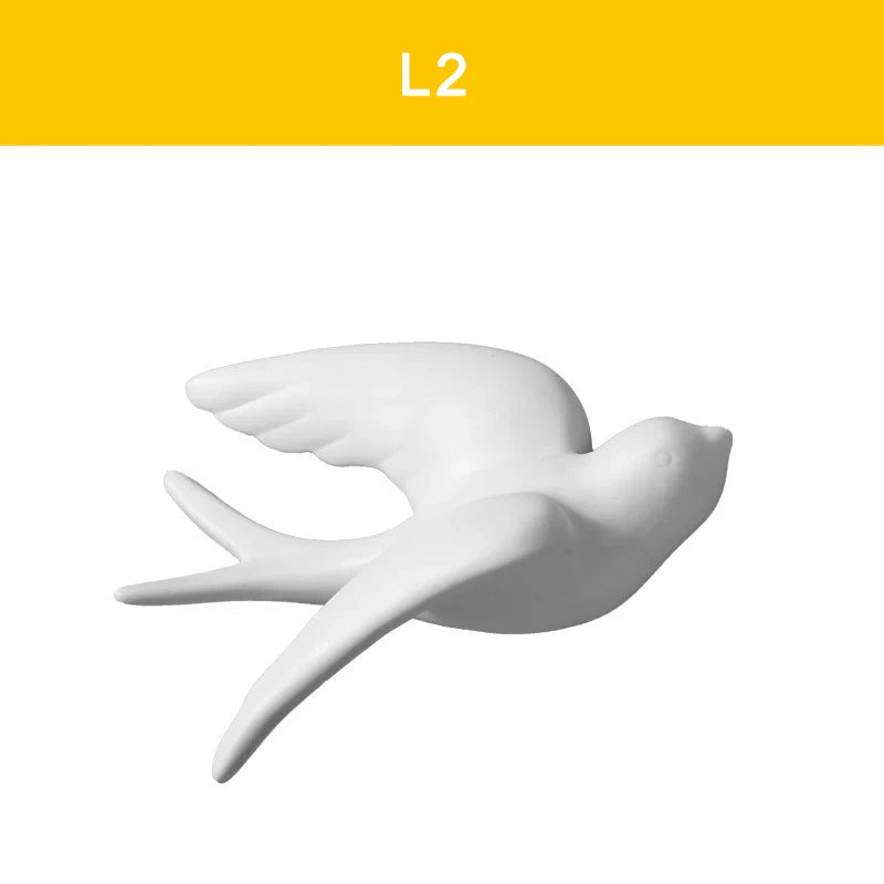 Modern Creative Minimalist European-style Room Living Room Hotel Background Wall Soft Ceramic Wall Ornaments 3D Bird Decoration