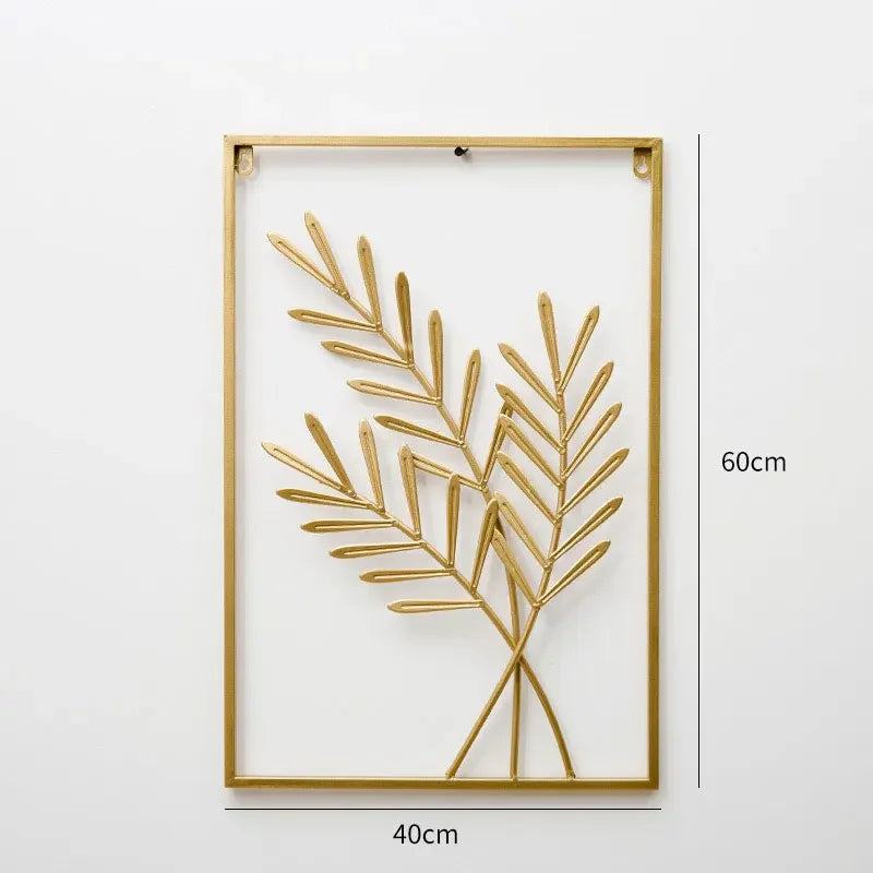 Wall Hanging Decoration Ornament Modern Light Luxury Wrought Iron Crafts Pendant Art Aesthetic Living Room Hotel Shop Decor