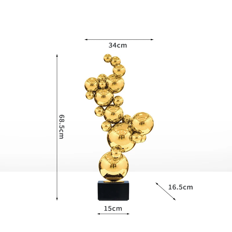 Room Decor Stainless Steel Metal Crafts Ornaments Living Room Office Desktop Decoration Luxury Artworks Sculpture Nordic Gifts